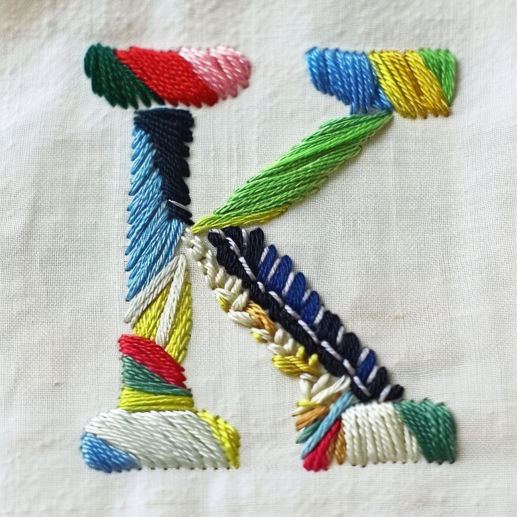 dettaglio di monogramma ricamato